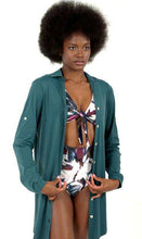 Lade das Bild in den Galerie-Viewer, Product Front: Uv Line Hemdblusenkleid Shirtdress Copenhagen Petroleo Upf50+