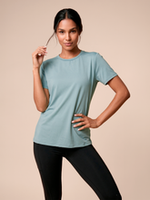 Lade das Bild in den Galerie-Viewer, Gallery: Uv Line Strandtop T-Shirt Uvpro Fem Green Water Upf50+