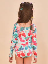 Lade das Bild in den Galerie-Viewer, Model Back: Uv Line Mädchen-Badeanzug Swimsuit Girl Borboletinha Upf50+