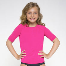 Lade das Bild in den Galerie-Viewer, Gallery: Uv Line Rashguard Camiseta Kids Uvpro Mc Pink Upf50+
