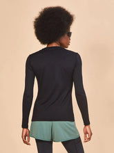 Lade das Bild in den Galerie-Viewer, Model Back: Uv Line Rashguard Longsleeve Fem Skin Infratherm Preto Upf50+
