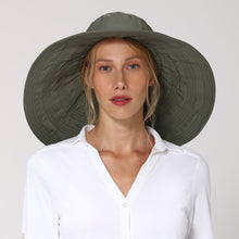 Lade das Bild in den Galerie-Viewer, Model Front: Uv Line Schlapphut Hat Beverly Hills I18 Fem Green Militar Upf50+
