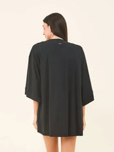 Lade das Bild in den Galerie-Viewer, Model Back: Uv Line Kaftans/Cover-Ups Kimono Color Black Upf50+
