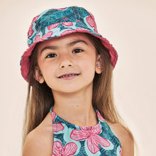 Lade das Bild in den Galerie-Viewer, Model Front: Uv Line Eimerhut Napoli Kids Hibiscus Upf50+
