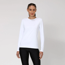 Lade das Bild in den Galerie-Viewer, Model Front: Uv Line Rashguard Women Fpu50+ Uvpro Long Sleeve T-Shirt White Uv
