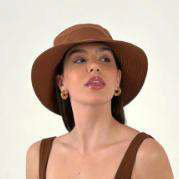 Lade das Bild in den Galerie-Viewer, Product Front: Uv Line Eimerhut Hat California Fem Cognac Upf50+
