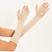Lade das Bild in den Galerie-Viewer, Image 04: Uv Line Handschuhe Long Gloves Uni Chocolate Upf50+
