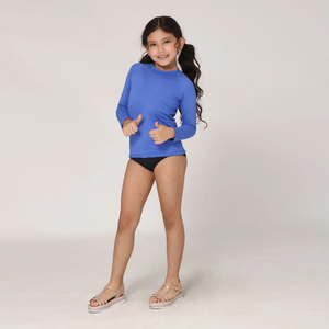 Image 03: Uv Line Rashguard Camiseta Kids Uvpro Ml Azul Bic Upf50+