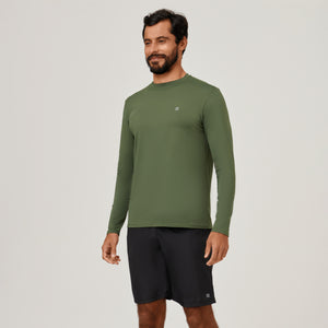 Image 02: Uv Line Rashguard Camiseta Uvpro Ml Verde Militar Upf50+