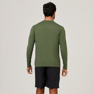 Model Back: Uv Line Rashguard Camiseta Uvpro Ml Verde Militar Upf50+