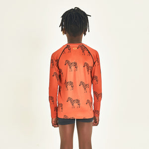 Model Back: Uv Line Rashguard Longsleeve Acqua Zebra Inf Upf50+