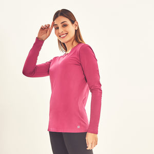 Image 02: Uv Line Rashguard Longsleeve Sport Fit Fuchsia Upf50+