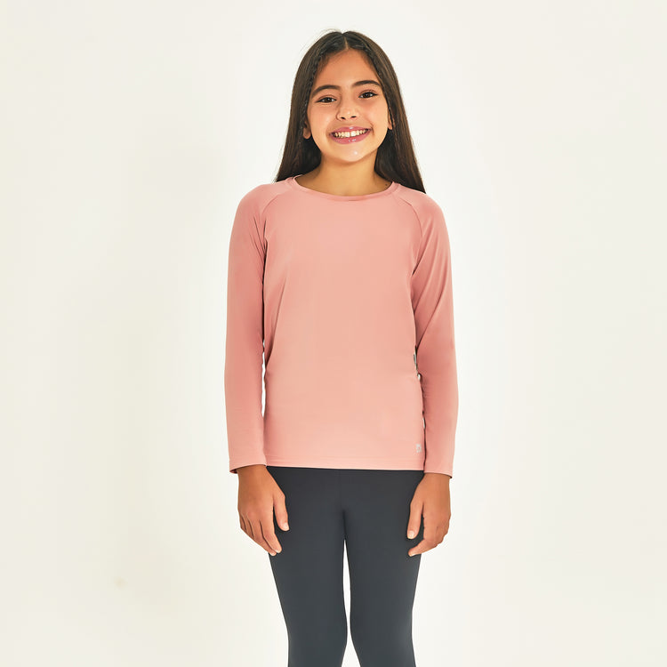 Model Front: Uv Line Rashguard Longsleeve Uprpo Inf Rose Upf50+