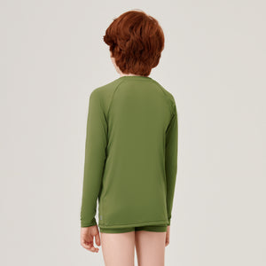 Model Back: Uv Line Rashguard Longsleeve Uvrpo Inf Verde Militar Upf50+
