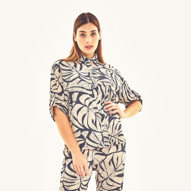 Model Front: Uv Line Strandtop Shirt Copa Costela Off White Upf50+