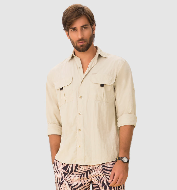 Model Front: Uv Line T-Shirts Für Herren Shirt Tenerife Areia Upf50+