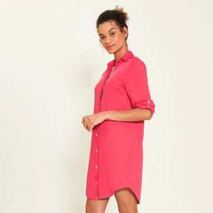 Image 02: Uv Line Hemdblusenkleid Shirtdress Copenhagen Pink Upf50+