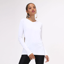 Lade das Bild in den Galerie-Viewer, Model Front: Uv Line Fitness-Top Sport Fit Branco Fem
