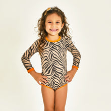Lade das Bild in den Galerie-Viewer, Model Front: Uv Line Baby-Bademode Swimsuit Baby Zebra Upf50+
