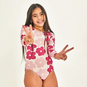 Image 04: Uv Line Mädchen-Badeanzug Swimsuit Flores Upf50+