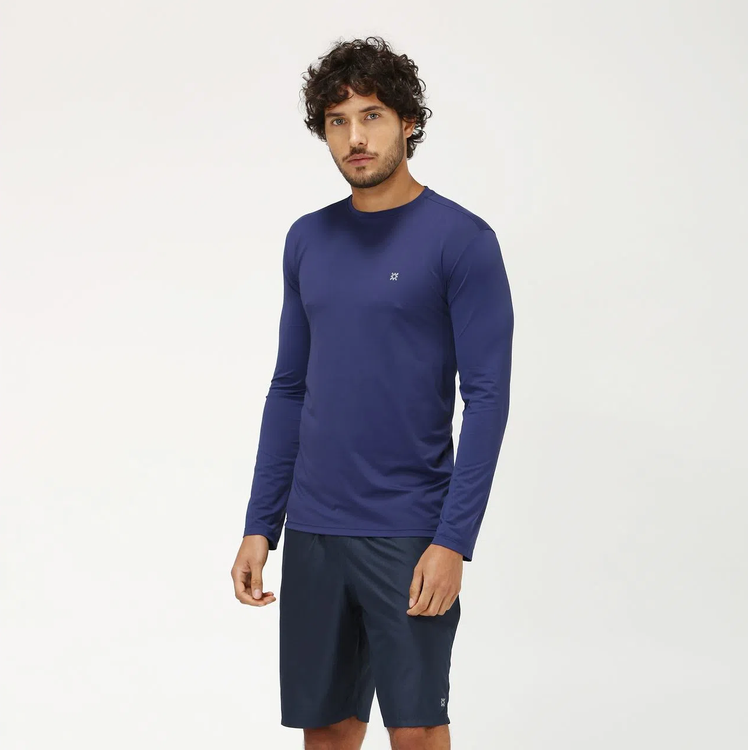 Model Front: Uv Line Rashguard Uvpro Br Ml Marinho Msc