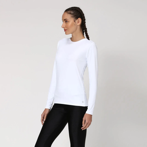 Image 02: Uv Line Rashguard Women Fpu50+ Uvpro Long Sleeve T-Shirt White Uv