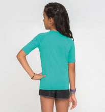 Lade das Bild in den Galerie-Viewer, Kids FPU50+ Uvpro Short Sleeve T-Shirt Mint Green Uv
